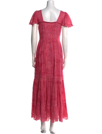 LoveShackFancy Square Neckline Long Dress