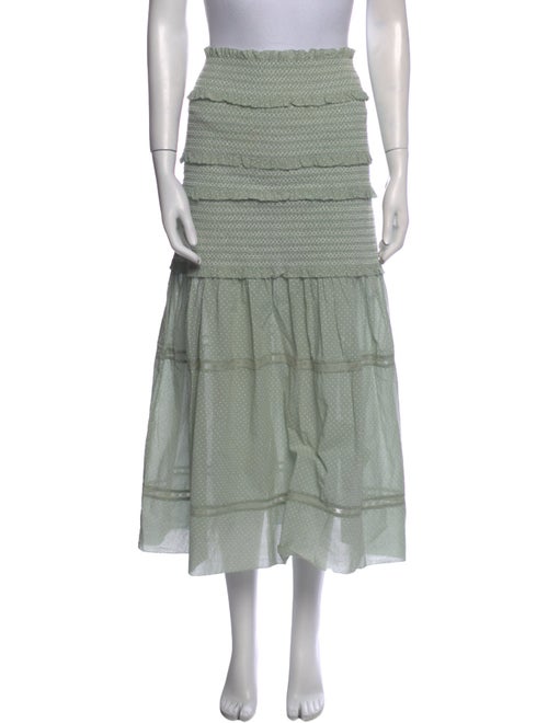 LoveShackFancy Polka Dot Print Midi Length Skirt