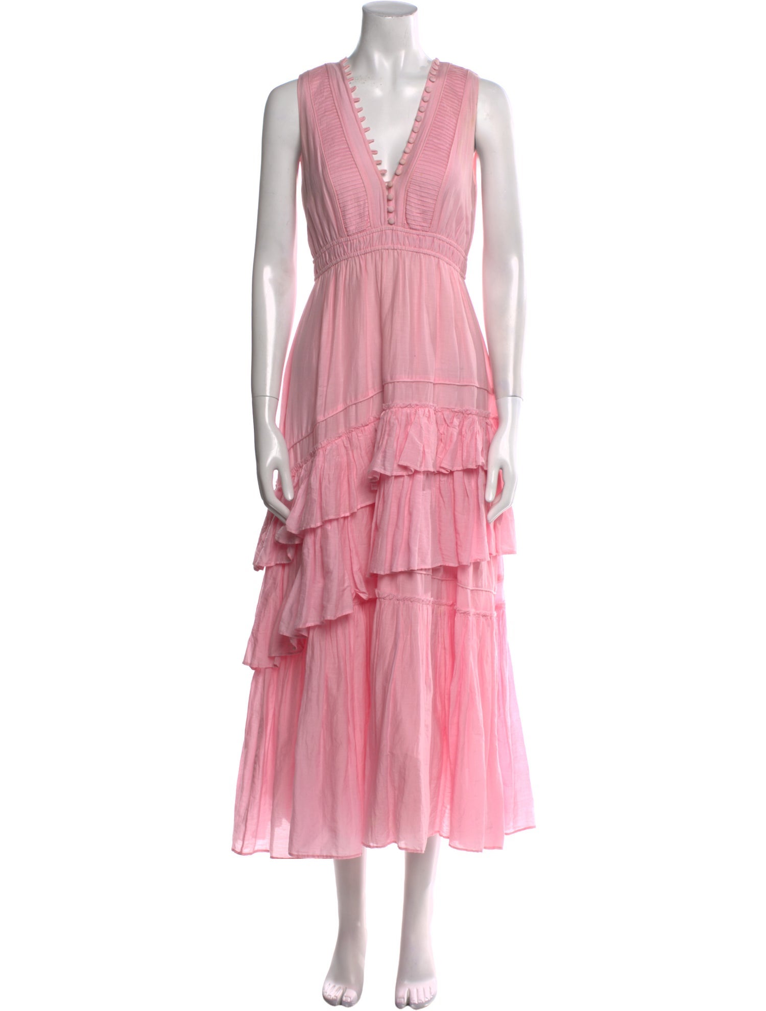 LoveShackFancy V-Neck Long Dress