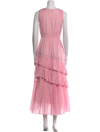 LoveShackFancy V-Neck Long Dress