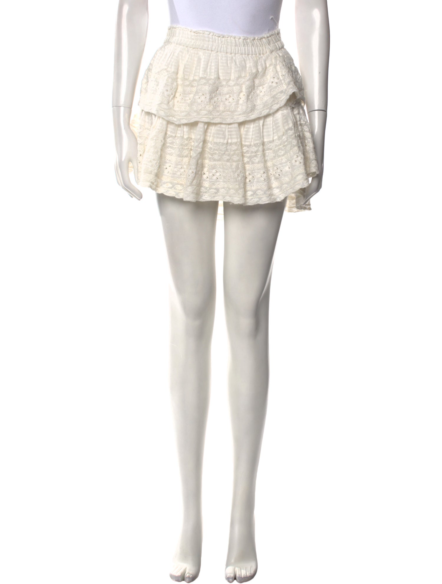 LoveShackFancy Ruffle Embellishment Mini Skirt