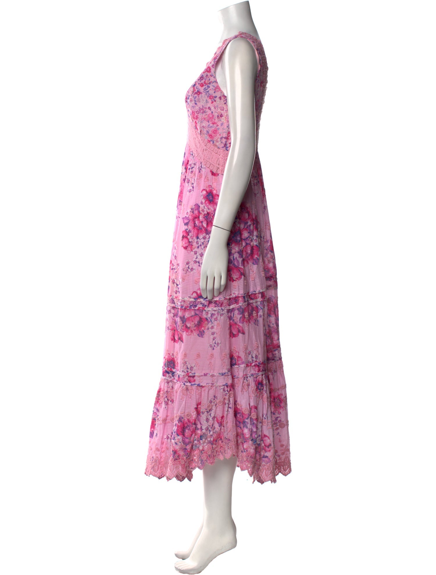 LoveShackFancy Floral Print Long Dress