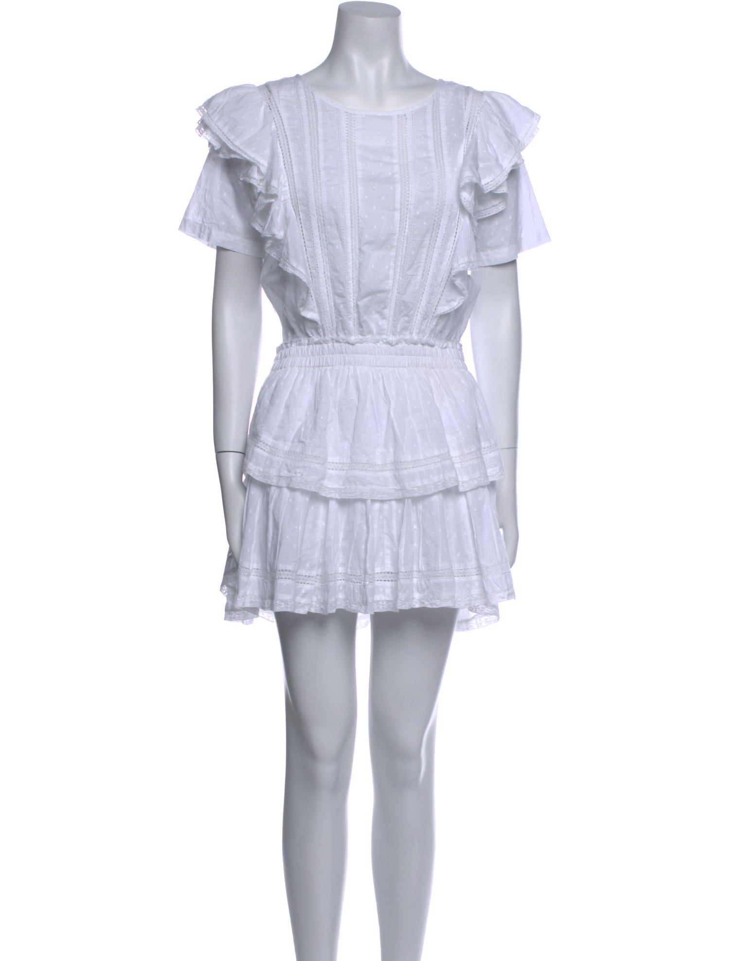 LoveShackFancy Scoop Neck Mini Dress