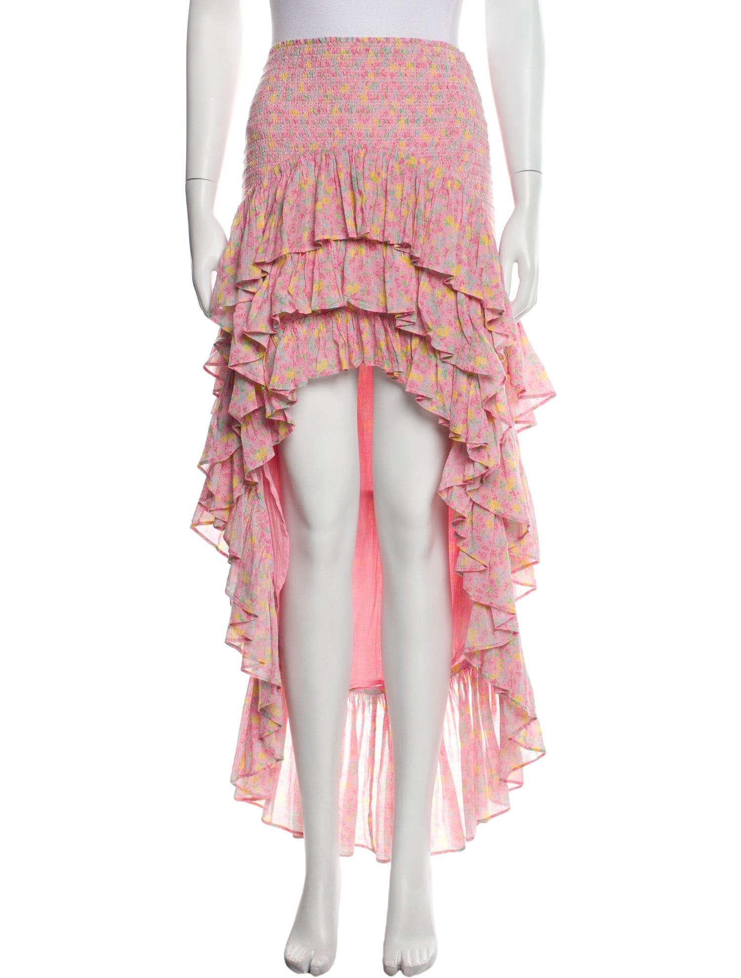 LoveShackFancy Floral Print Long Skirt