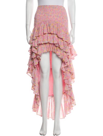 LoveShackFancy Floral Print Long Skirt