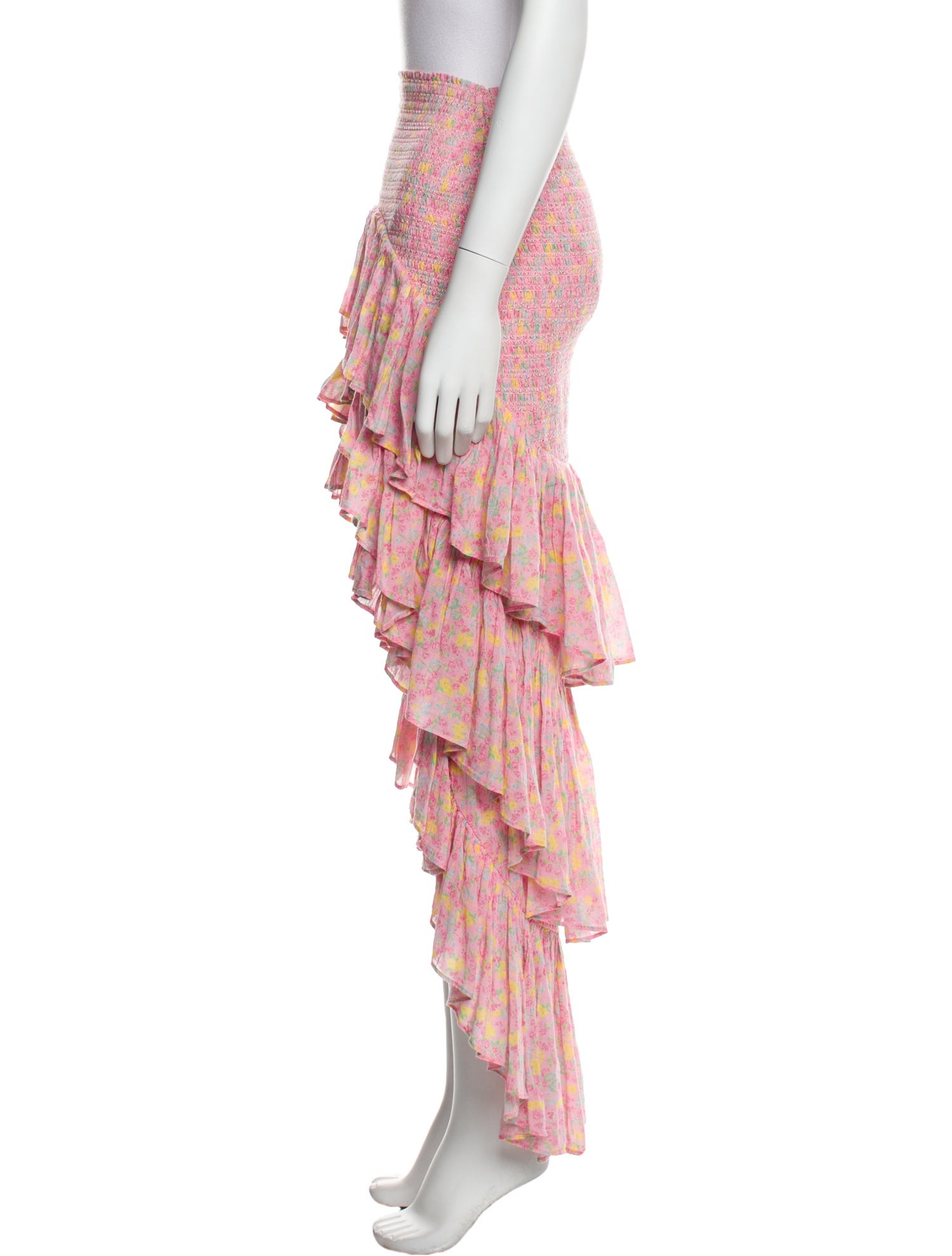 LoveShackFancy Floral Print Long Skirt