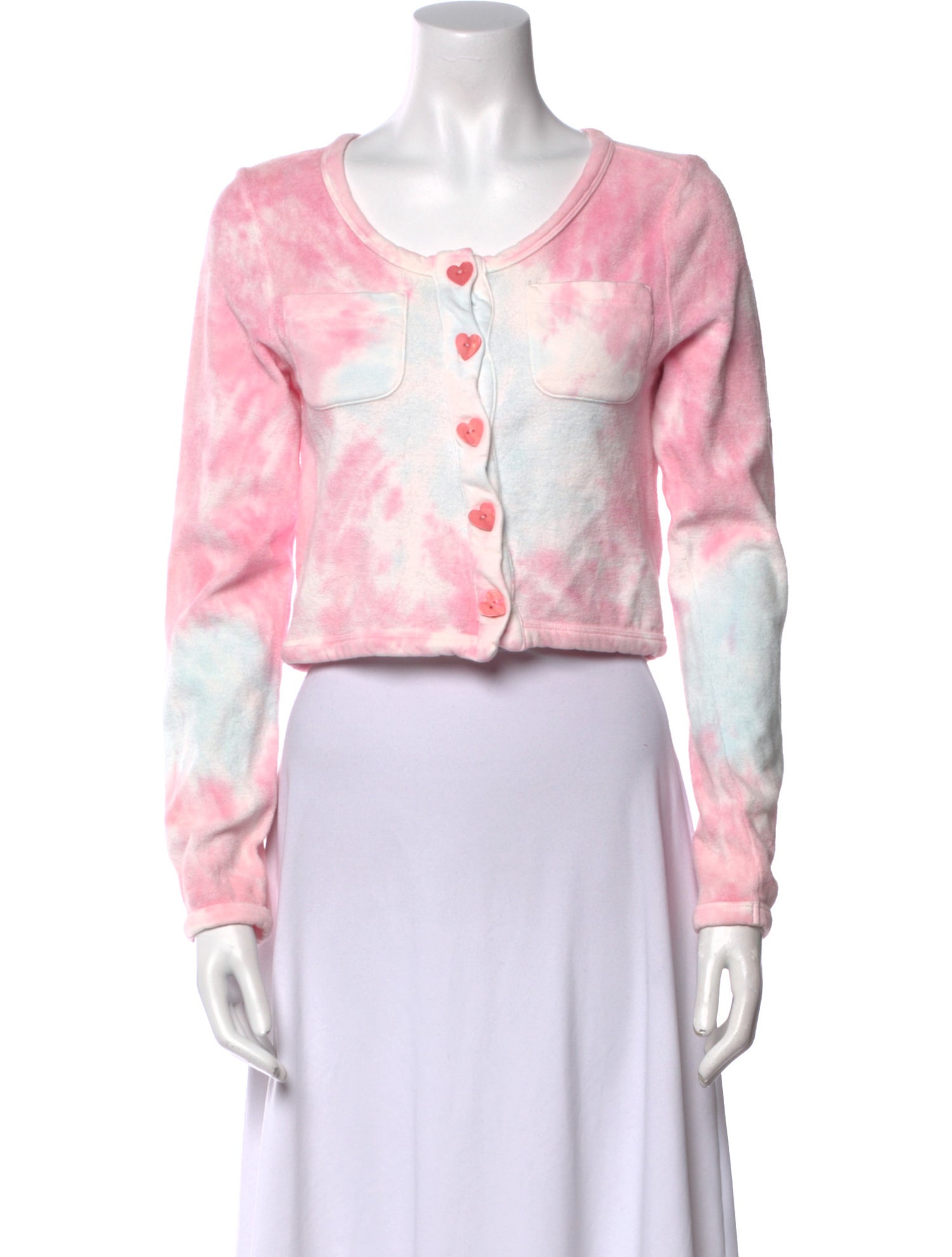 LoveShackFancy Tie-Dye Print Scoop Neck Crop Top