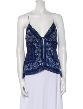 LoveShackFancy Silk Printed Top