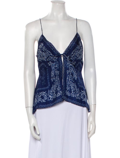 LoveShackFancy Silk Printed Top