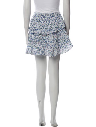 LoveShackFancy Floral Print Mini Skirt