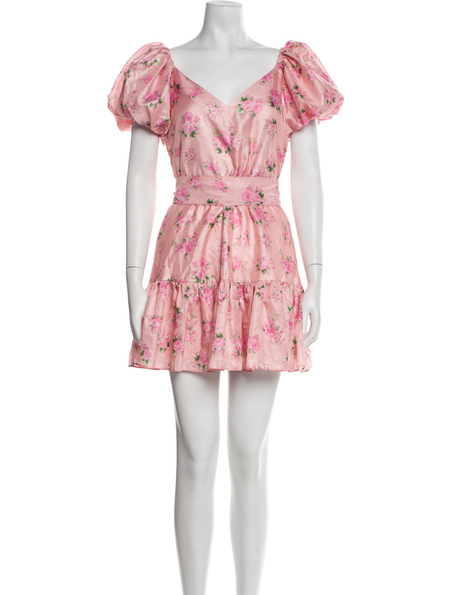 LoveShackFancy Floral Print Mini Dress