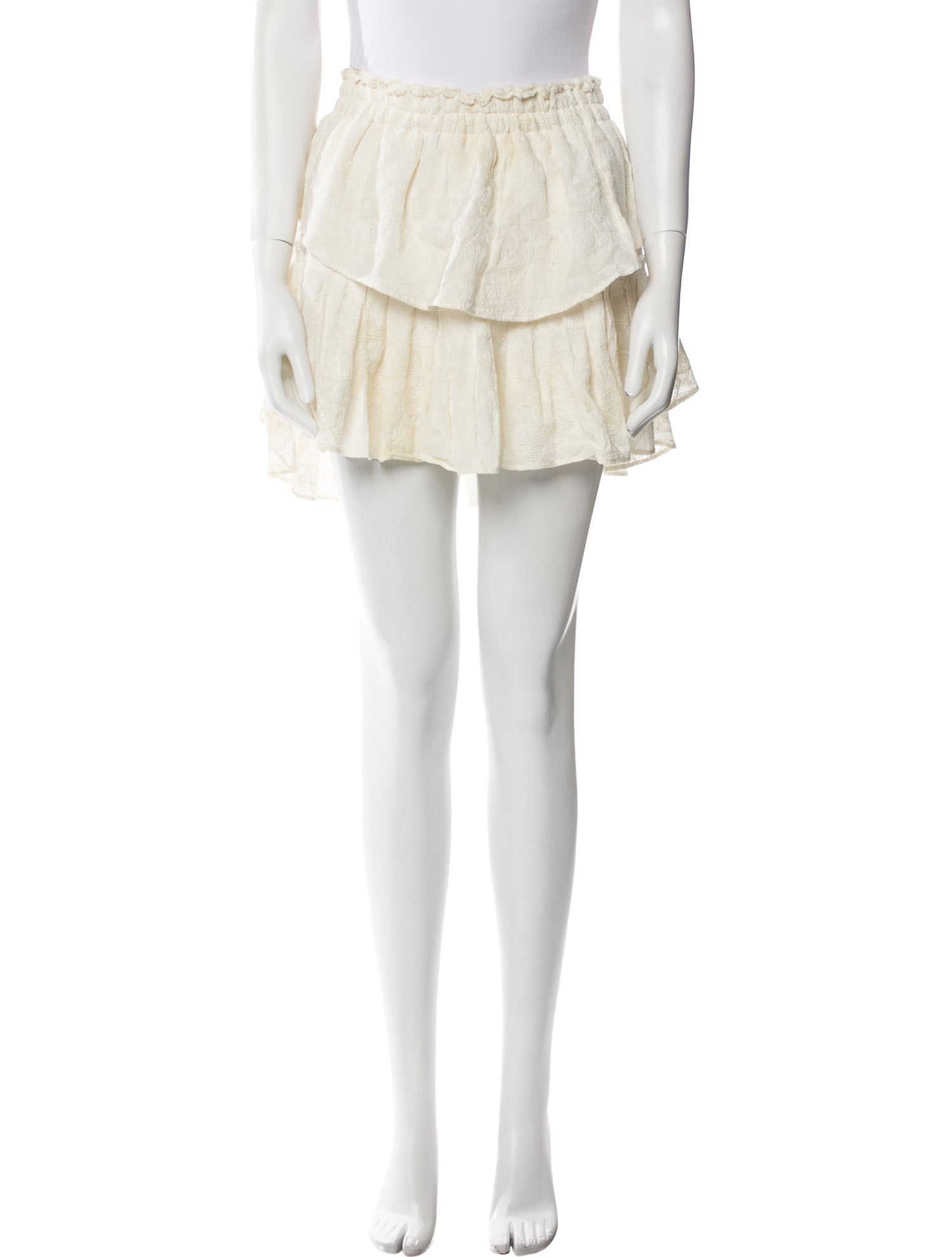 LoveShackFancy Ruffle Embellishment Mini Skirt