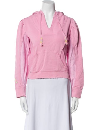 LoveShackFancy V-Neck Long Sleeve Sweatshirt