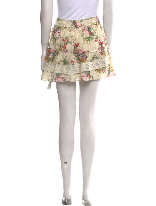 LoveShackFancy Floral Print Mini Skirt