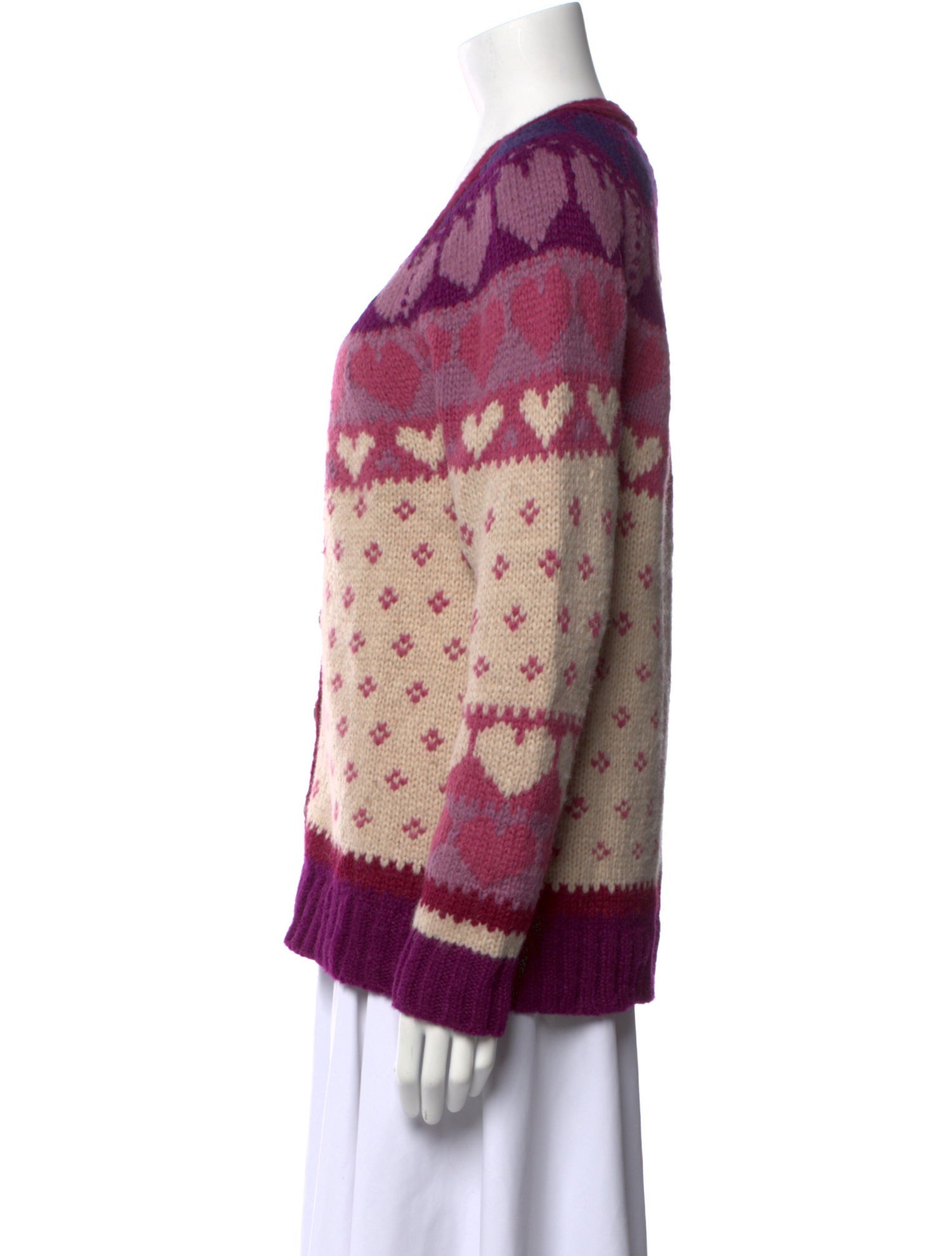 LoveShackFancy Printed V-Neck Sweater