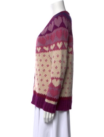 LoveShackFancy Printed V-Neck Sweater