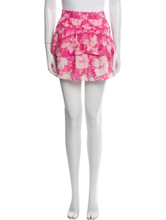 LoveShackFancy Floral Print Mini Skirt