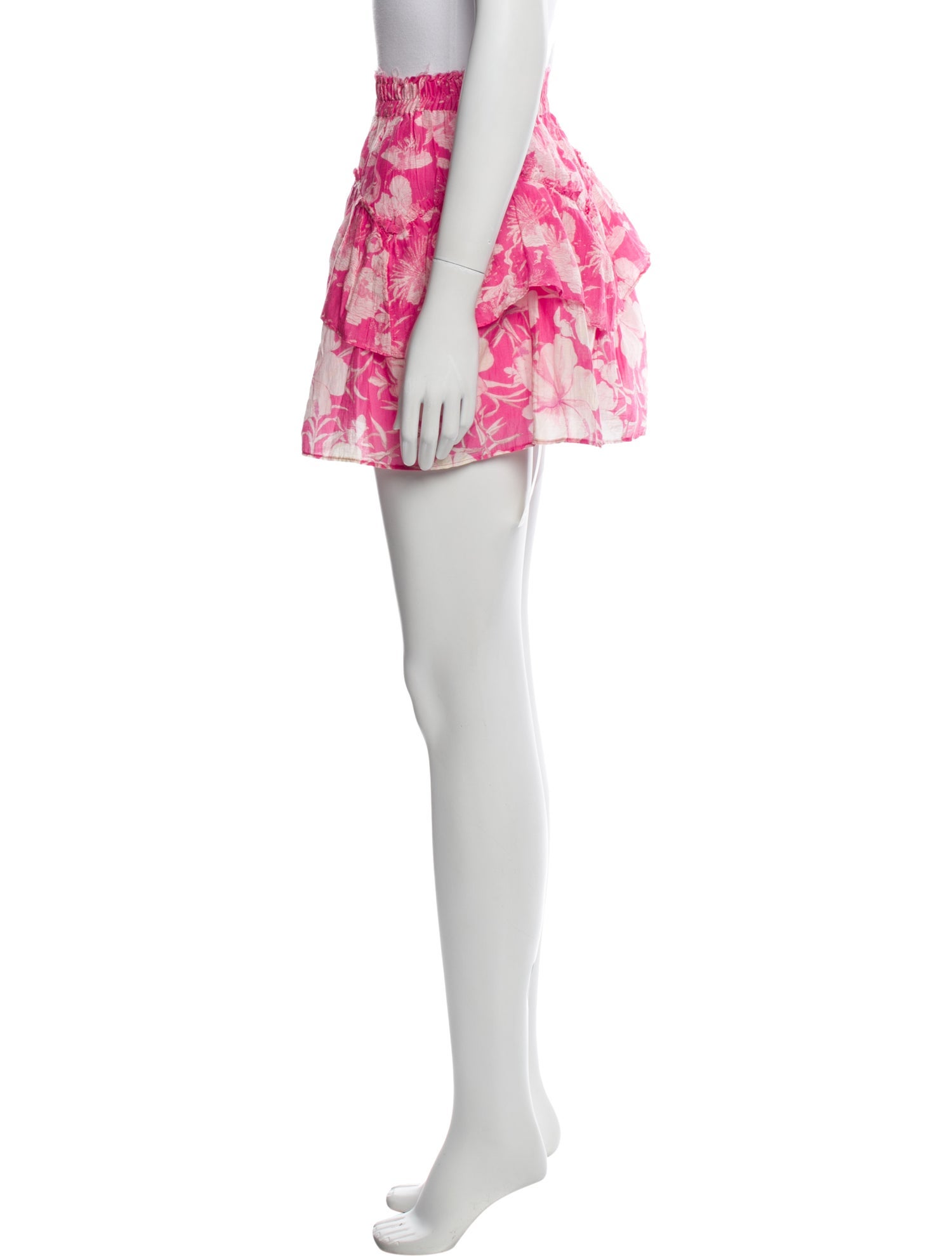 LoveShackFancy Floral Print Mini Skirt