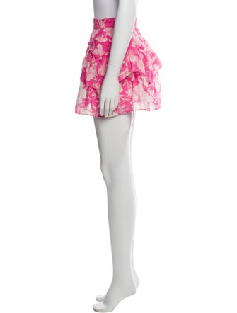 LoveShackFancy Floral Print Mini Skirt