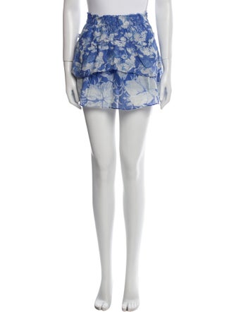 LoveShackFancy Floral Print Mini Skirt