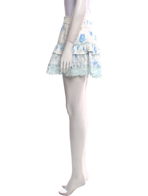 LoveShackFancy Floral Print Mini Skirt