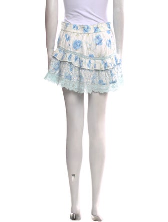LoveShackFancy Floral Print Mini Skirt