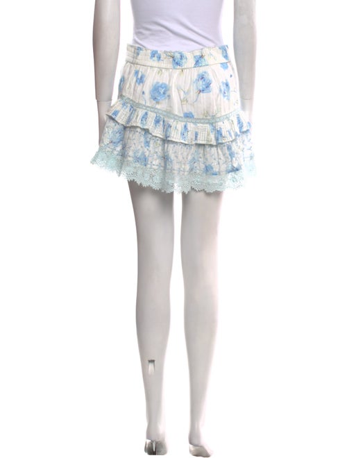 LoveShackFancy Floral Print Mini Skirt
