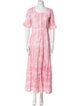 LoveShackFancy Tie-Dye Print Long Dress