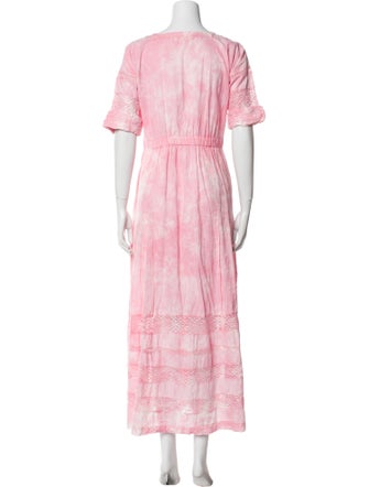 LoveShackFancy Tie-Dye Print Long Dress