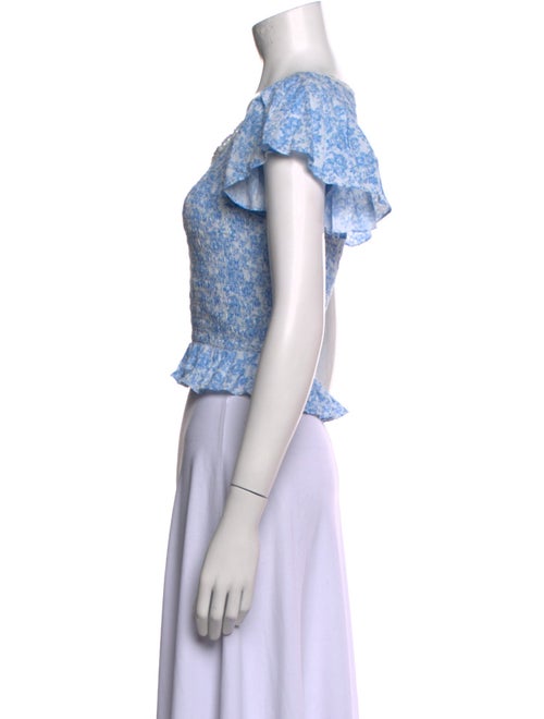 LoveShackFancy Printed Square Neckline Crop Top