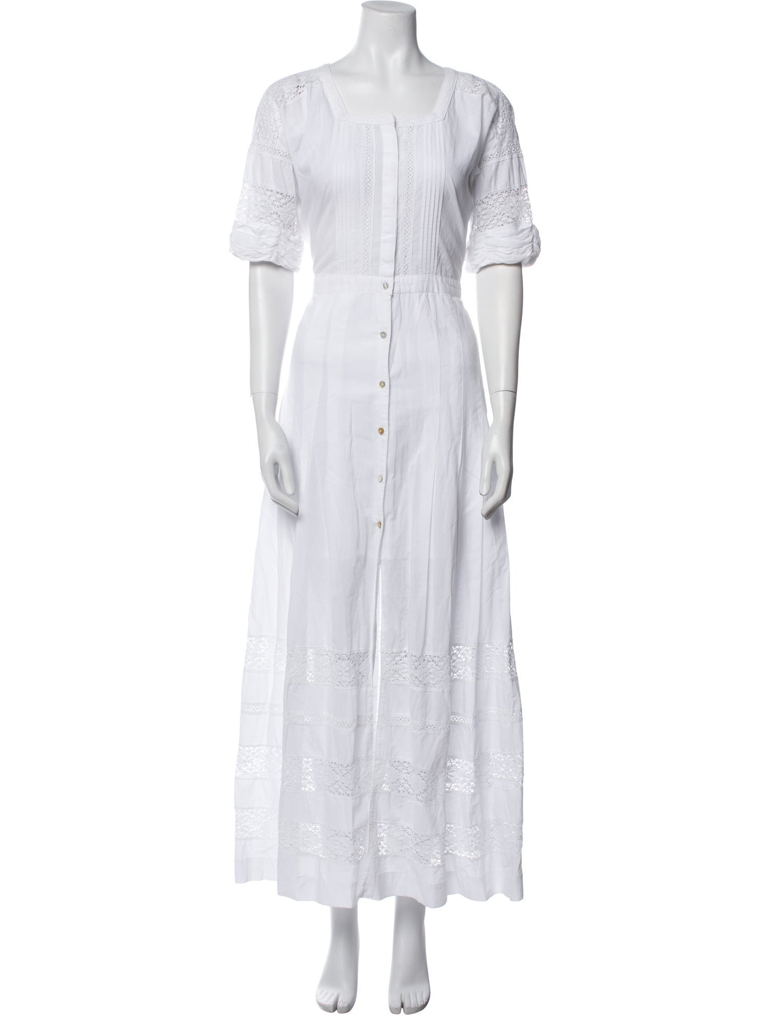 LoveShackFancy Square Neckline Long Dress