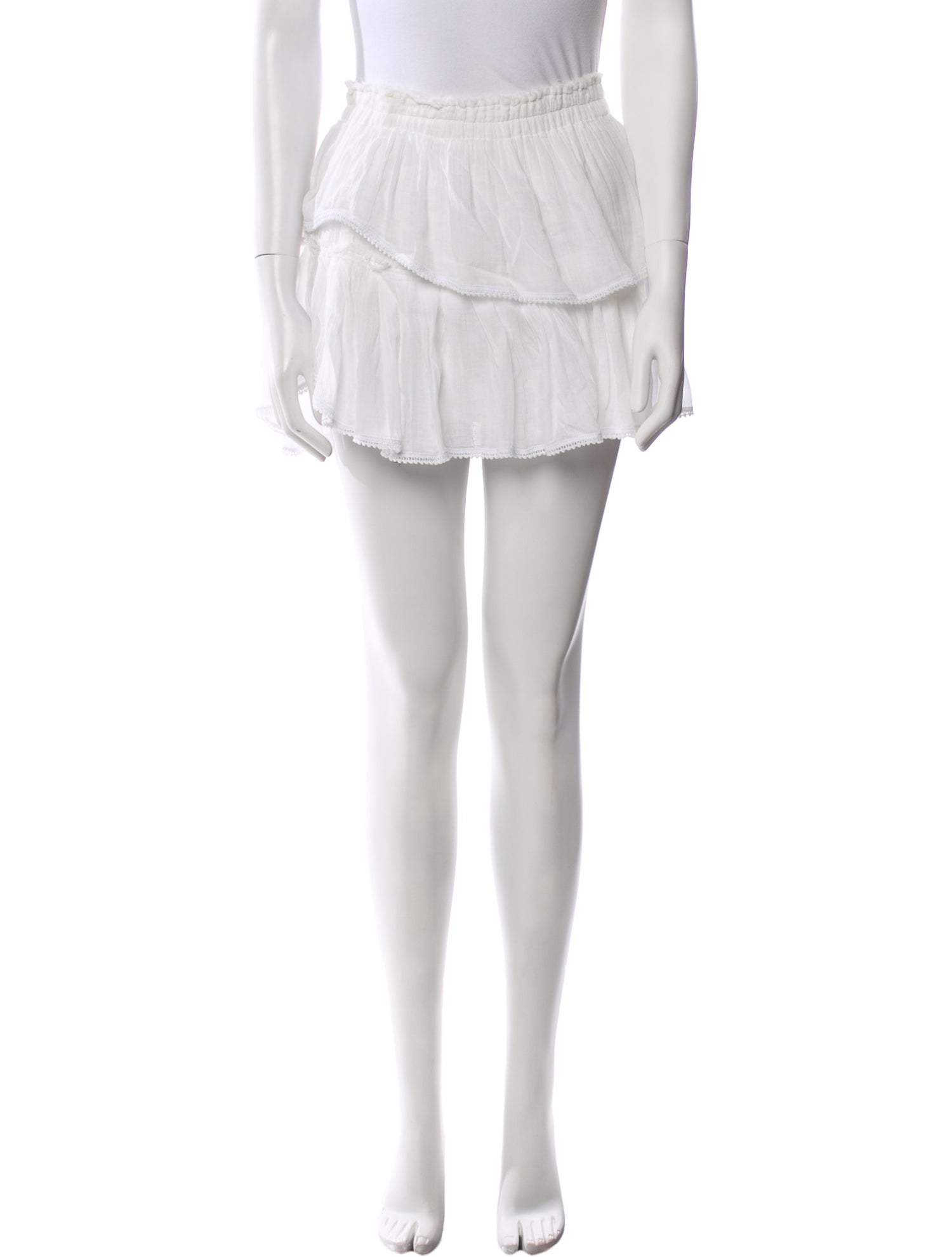 LoveShackFancy Ruffle Embellishment Mini Skirt