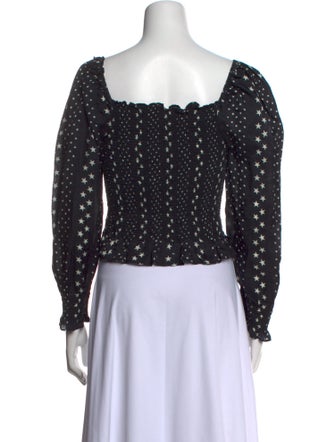 LoveShackFancy Printed Square Neckline Crop Top