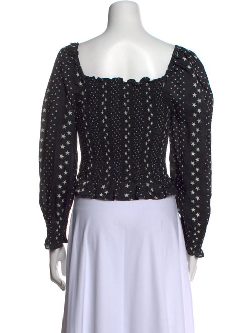 LoveShackFancy Printed Square Neckline Crop Top