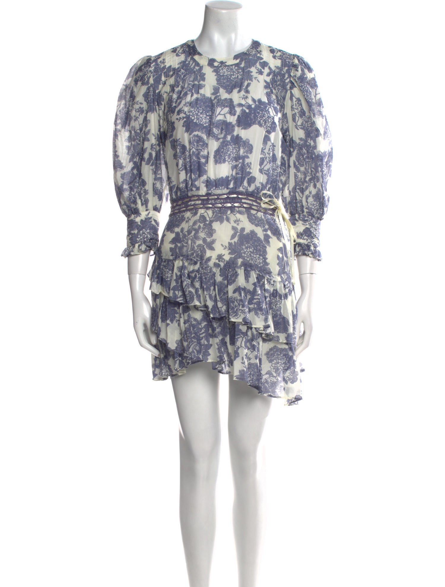 LoveShackFancy Floral Print Mini Dress