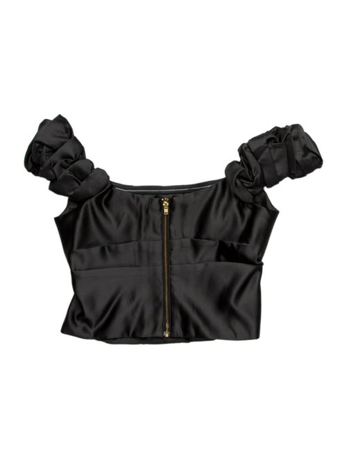 LoveShackFancy Off-The-Shoulder Sleeveless Crop Top