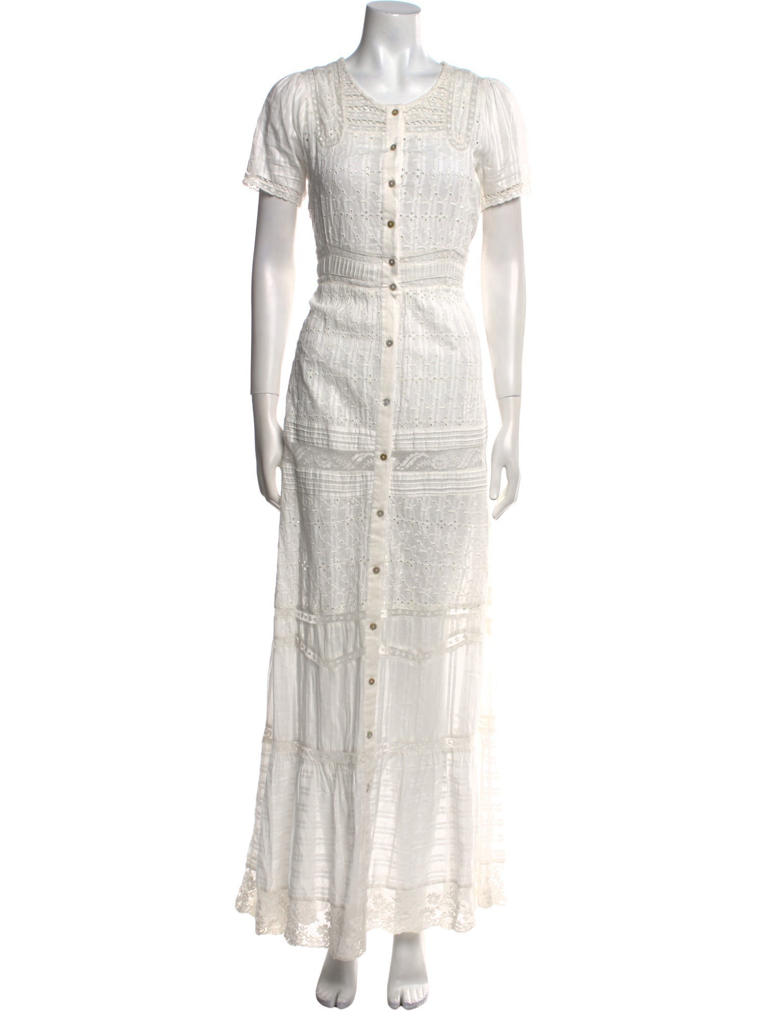 LoveShackFancy Scoop Neck Long Dress