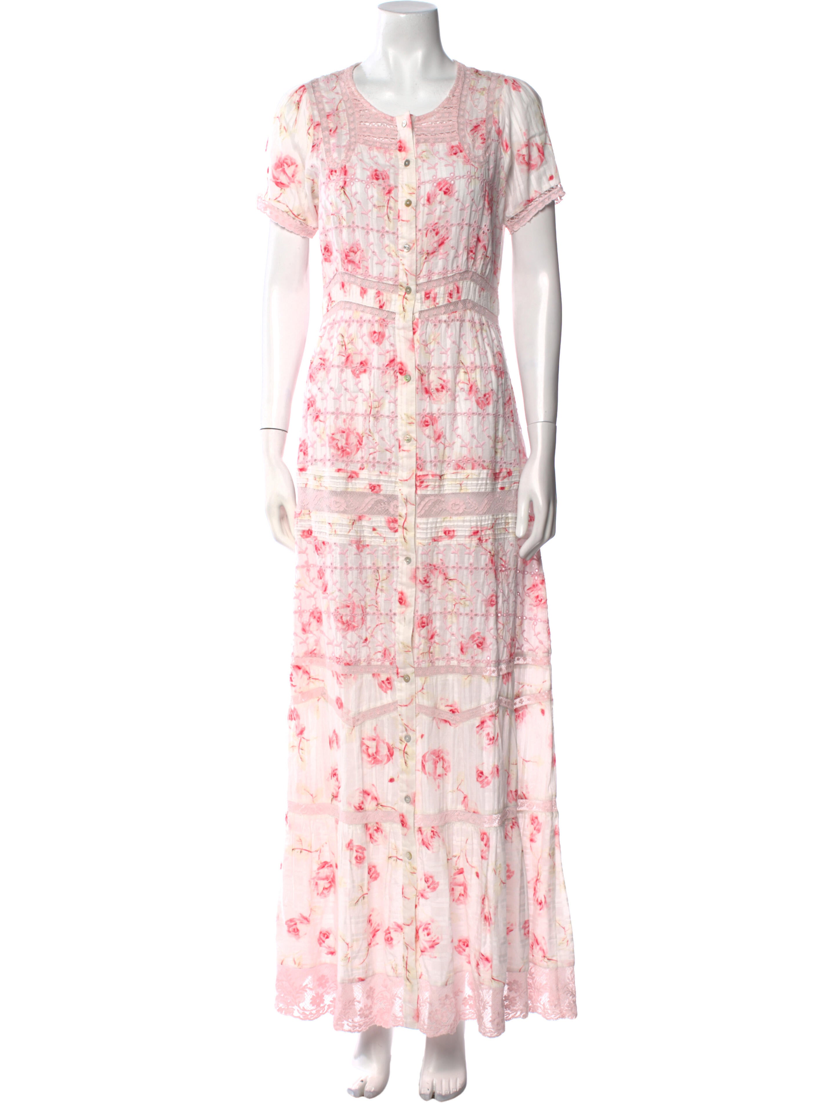 LoveShackFancy Floral Print Long Dress