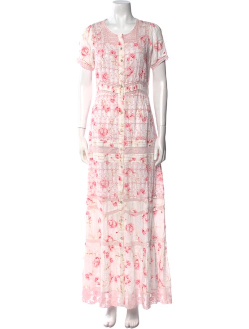 LoveShackFancy Floral Print Long Dress