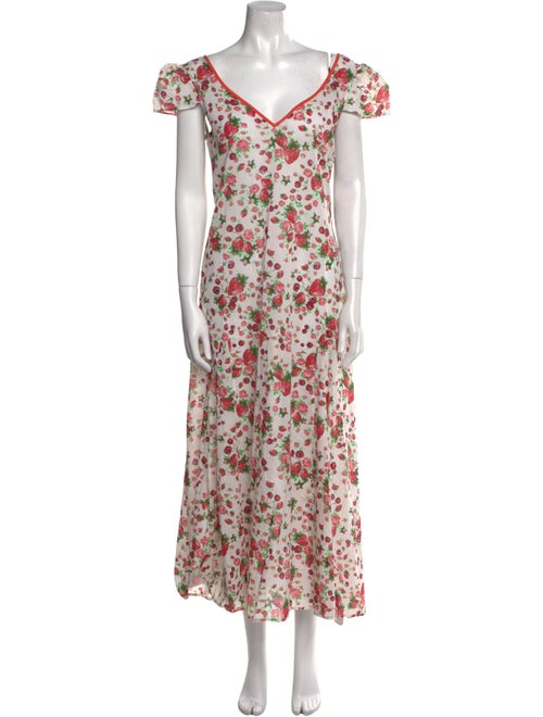 LoveShackFancy Floral Print Long Dress
