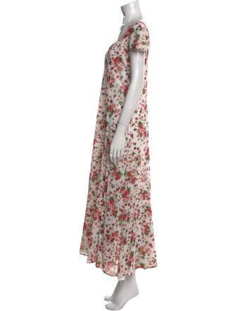 LoveShackFancy Floral Print Long Dress