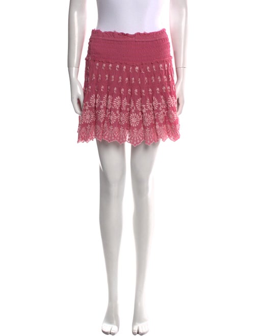 LoveShackFancy Distressed Accents Mini Skirt