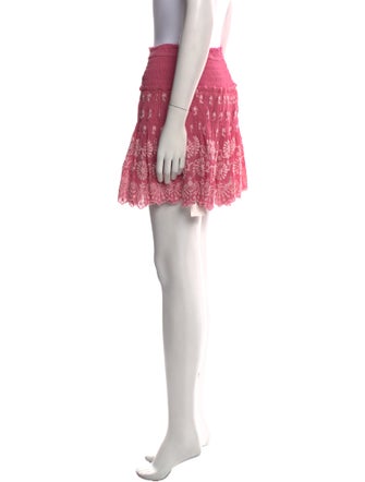 LoveShackFancy Distressed Accents Mini Skirt