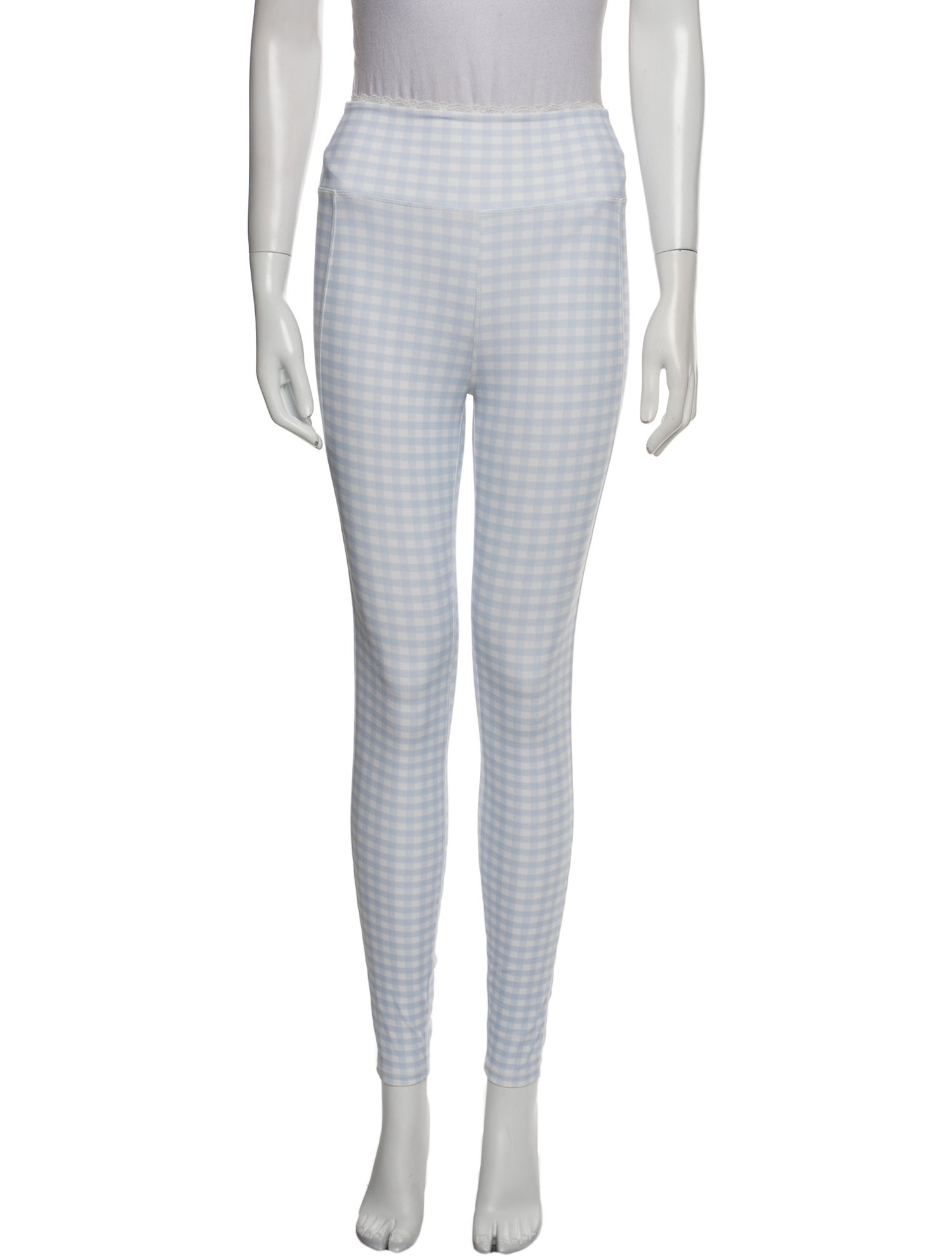 LoveShackFancy Plaid Print Skinny Leg Pants