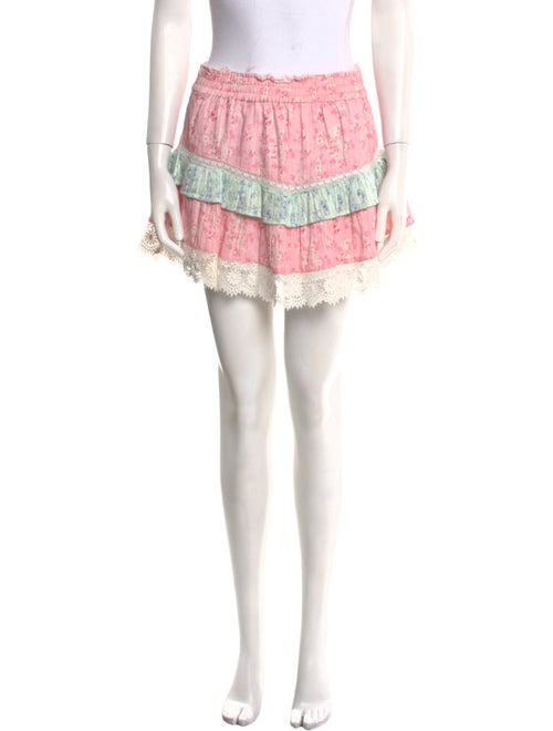 LoveShackFancy Floral Print Mini Skirt