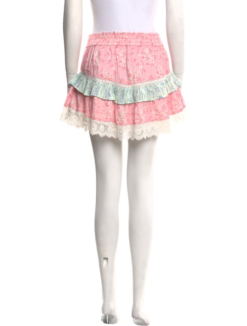 LoveShackFancy Floral Print Mini Skirt