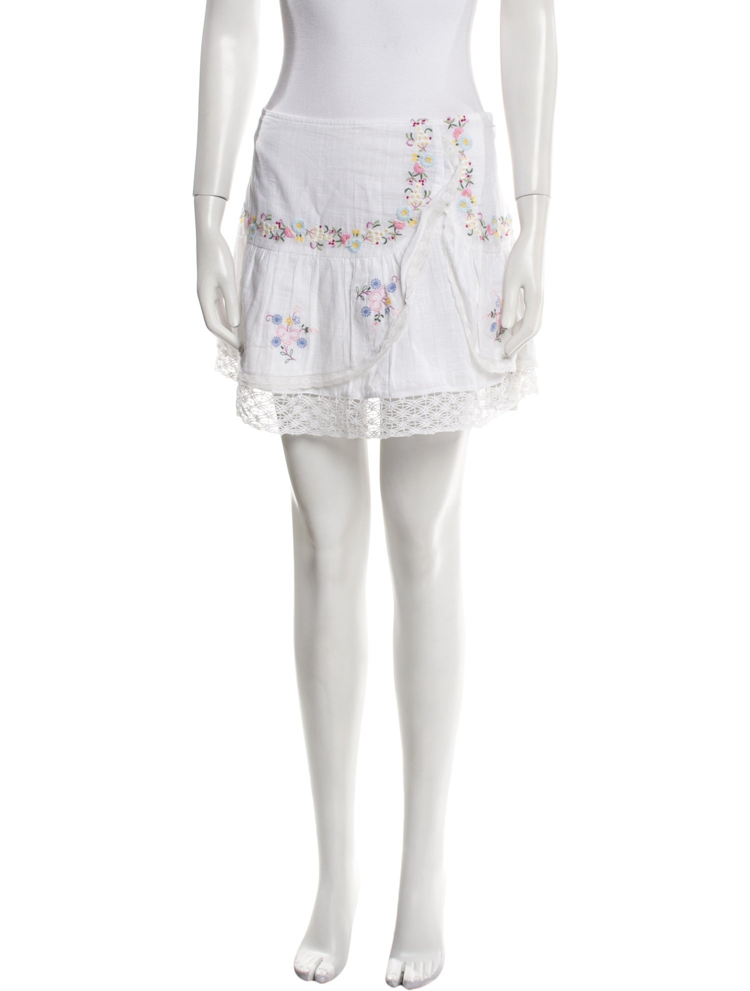 LoveShackFancy Lace Pattern Mini Skirt