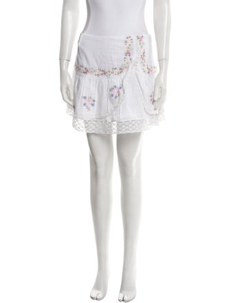 LoveShackFancy Lace Pattern Mini Skirt