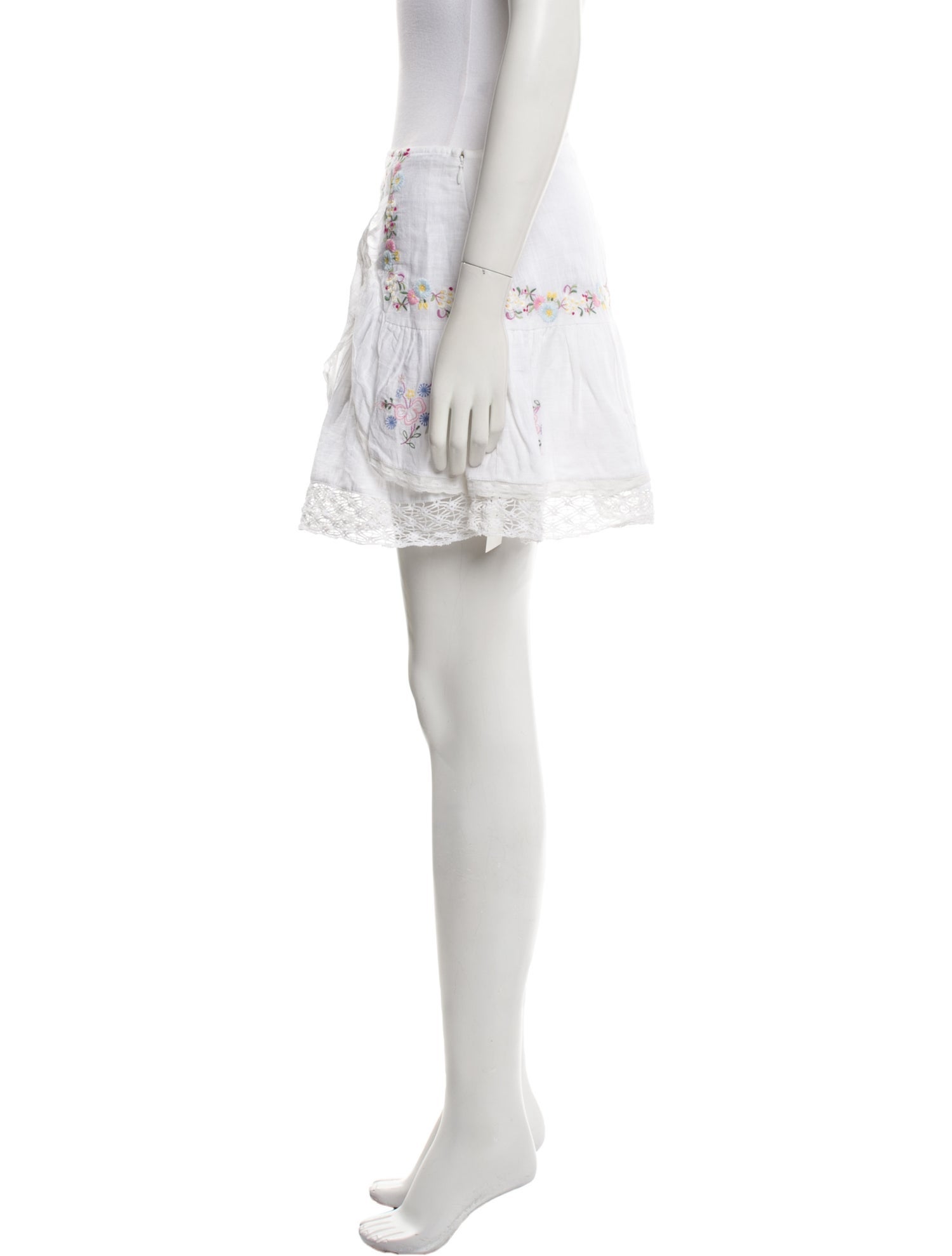 LoveShackFancy Lace Pattern Mini Skirt