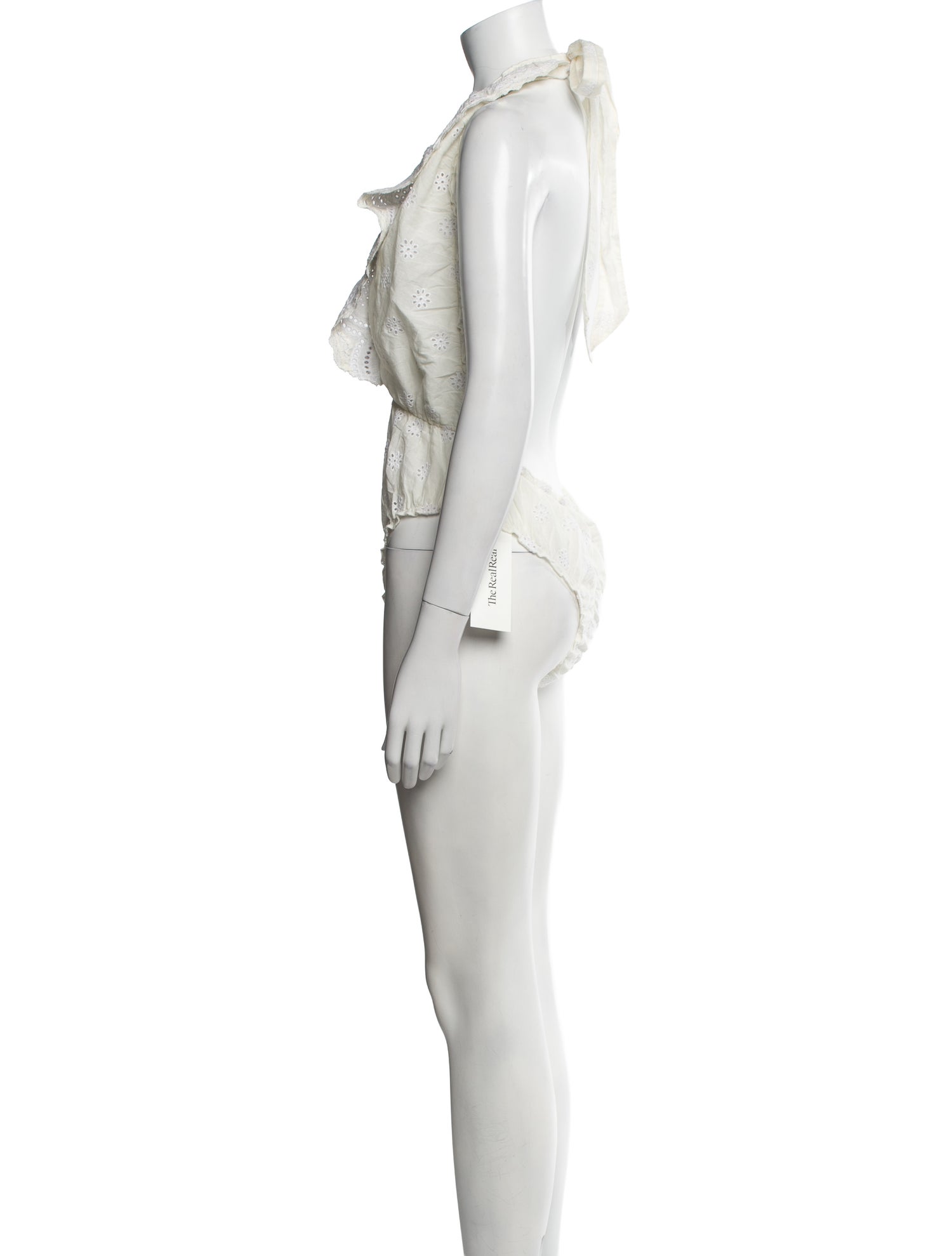 LoveShackFancy V-Neck Sleeveless Bodysuit